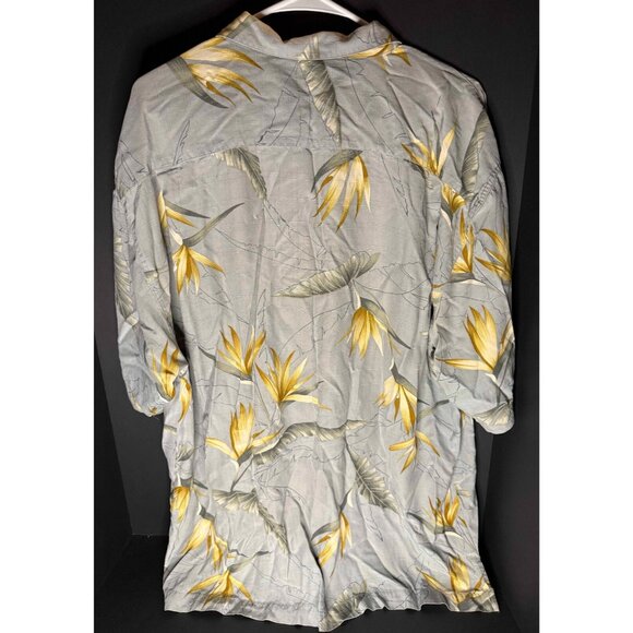 Tommy Bahama Floral AOP Blue Silk Camp Mens XL Hawaiian Shirt Beach - Picture 2 of 5
